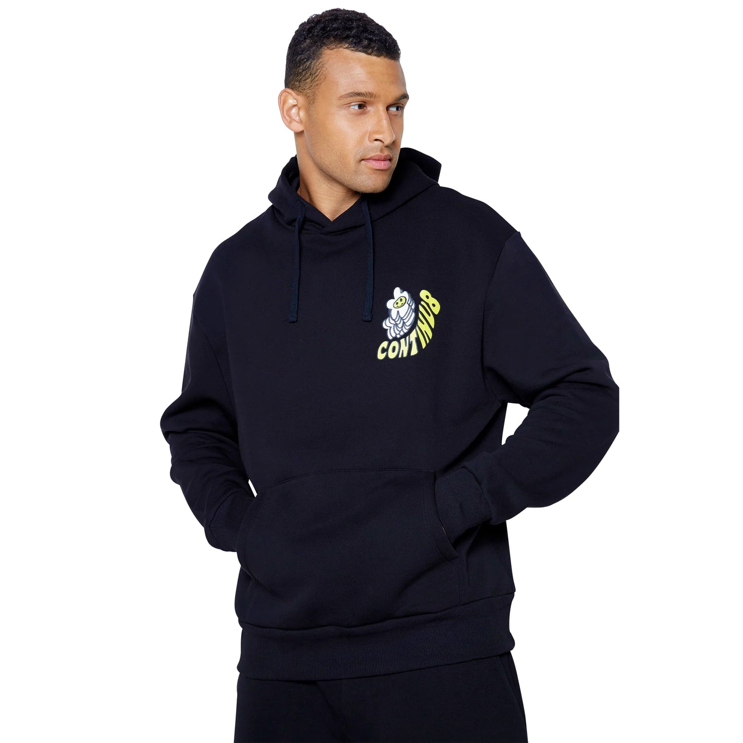 Black - Side - Hype Unisex Adult Dont Pick Flowers Continu8 Boxy Hoodie