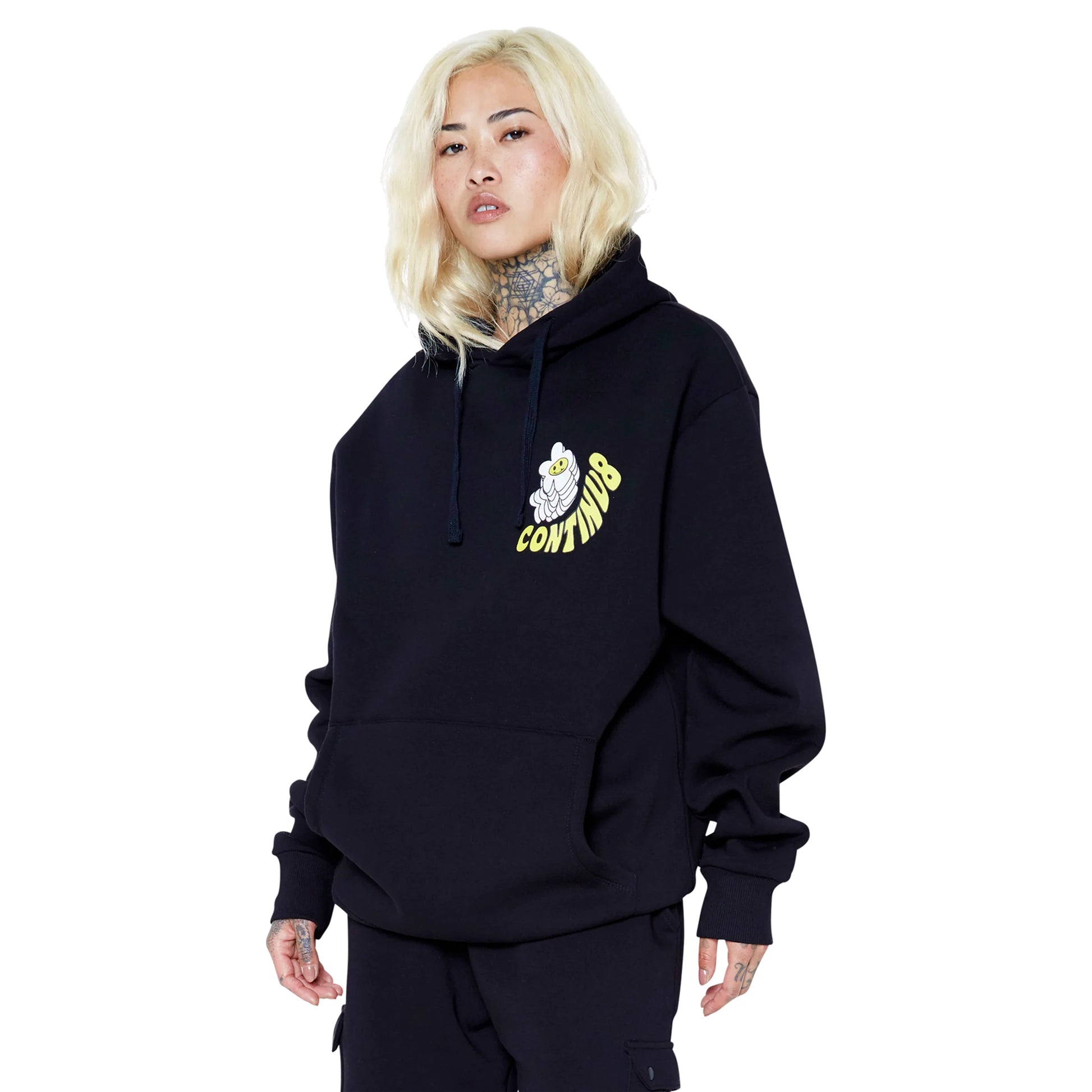 Black - Front - Hype Unisex Adult Dont Pick Flowers Continu8 Boxy Hoodie