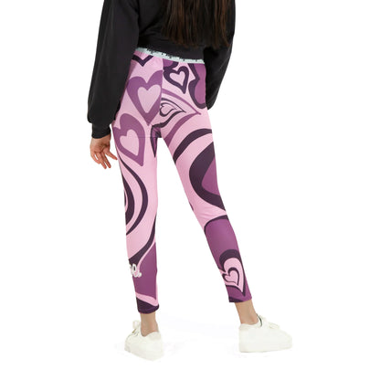 Pink - Back - Hype Girls Heart Swirl Leggings