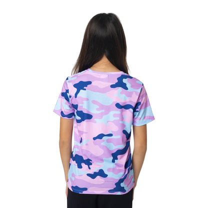 Purple-Blue - Back - Hype Girls Evie Camo T-Shirt