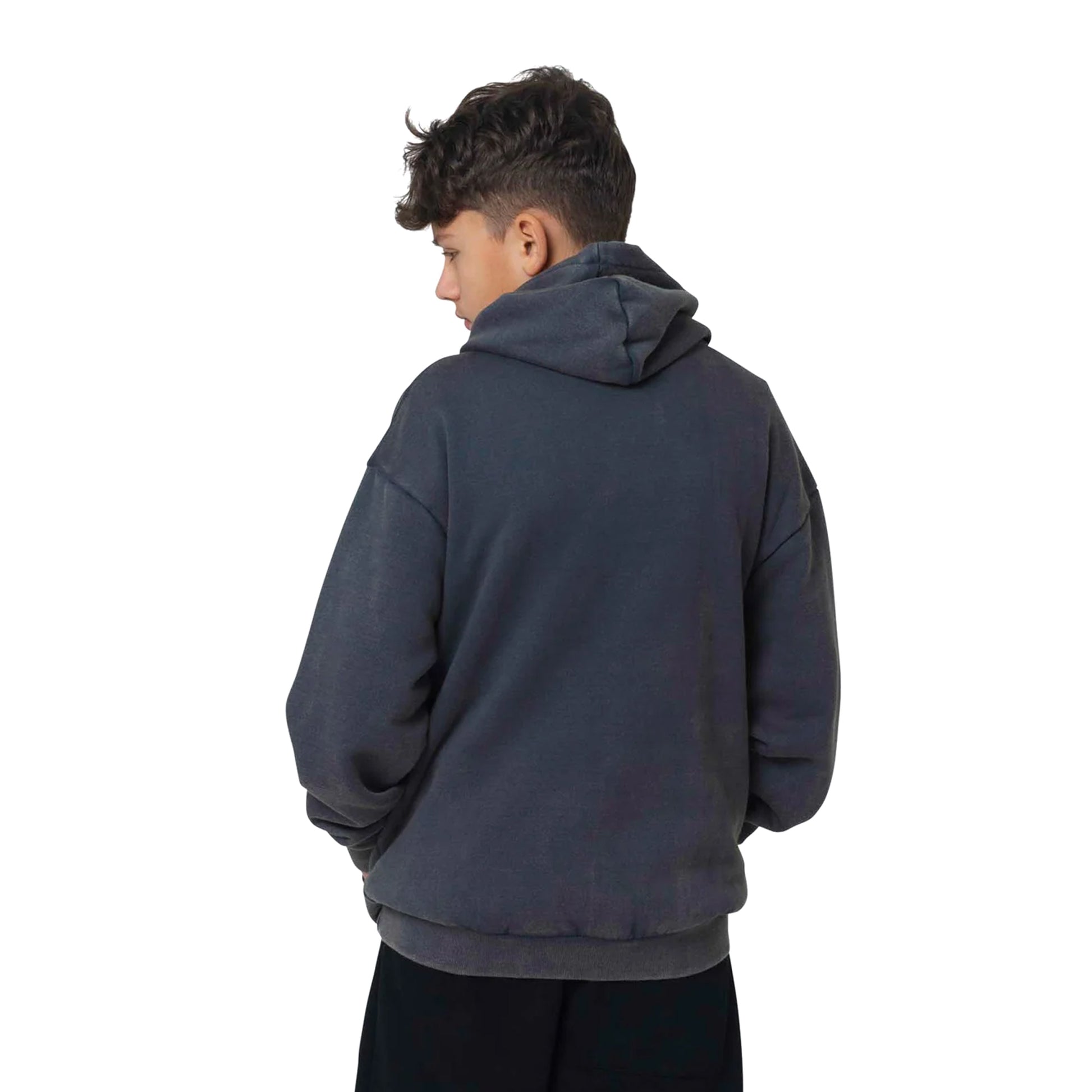 Blue - Back - Hype Boys Scribble Acid Wash Hoodie