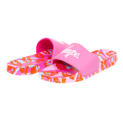 Multicoloured - Back - Hype Girls Lips Script Sliders