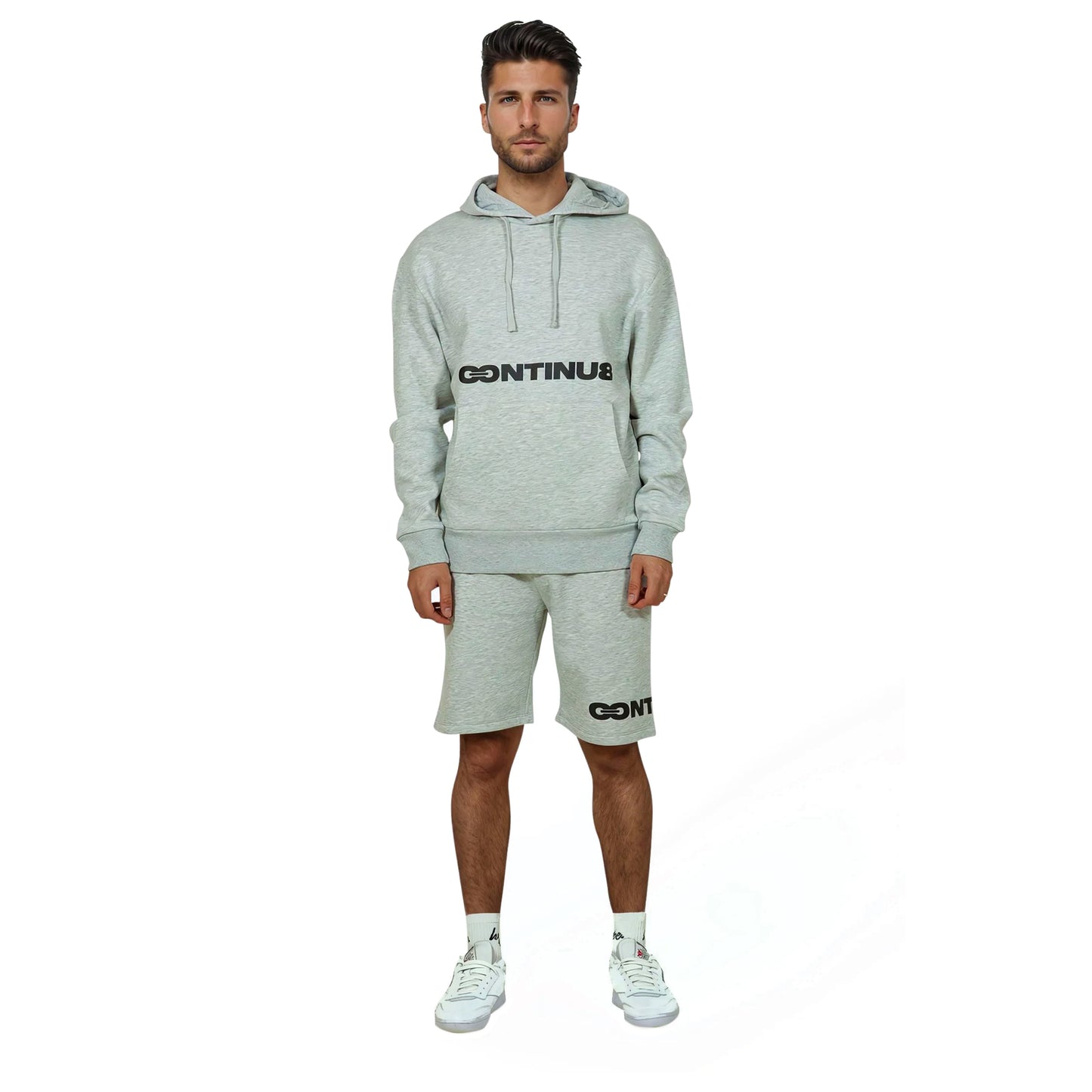 Grey Marl - Side - Hype Unisex Adult Continu8 Shorts