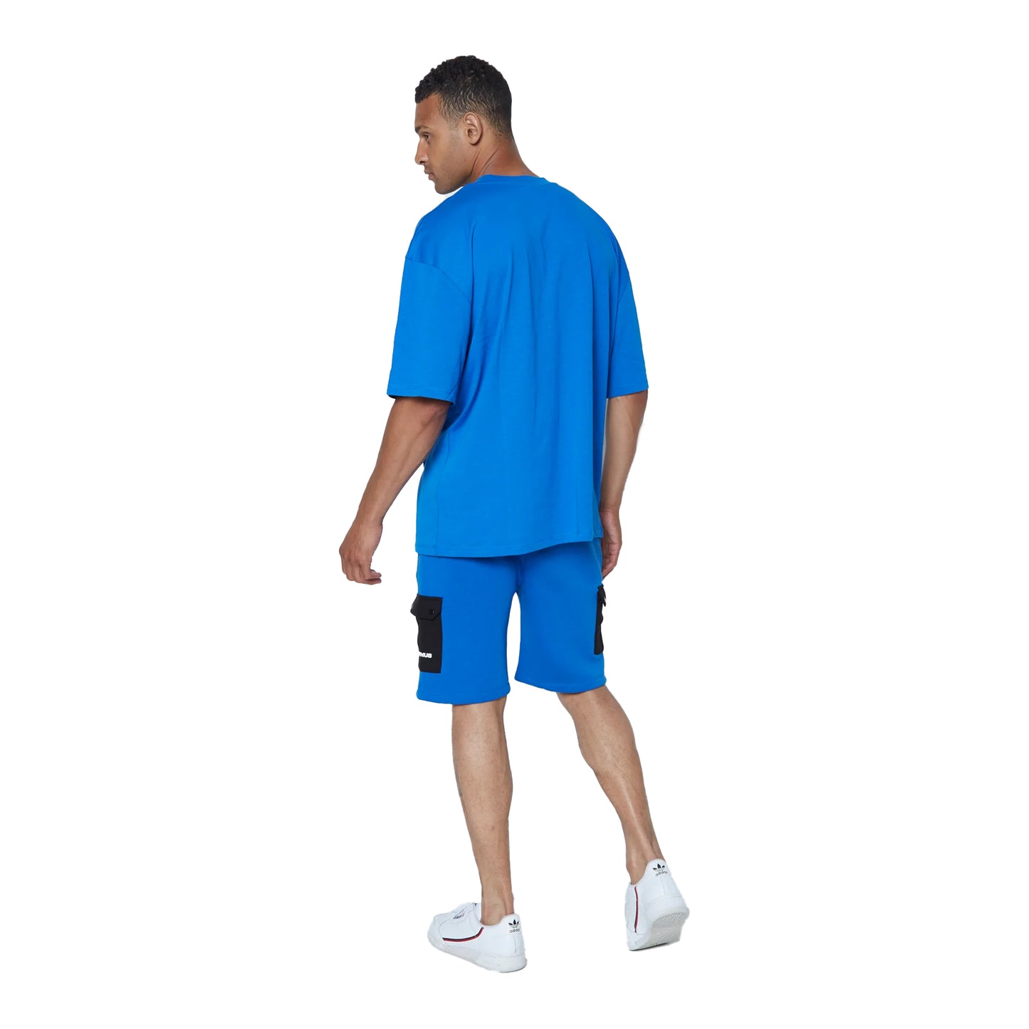 Blue-Black - Back - Hype Unisex Adult Continu8 Cargo Pocket Boxy Shorts