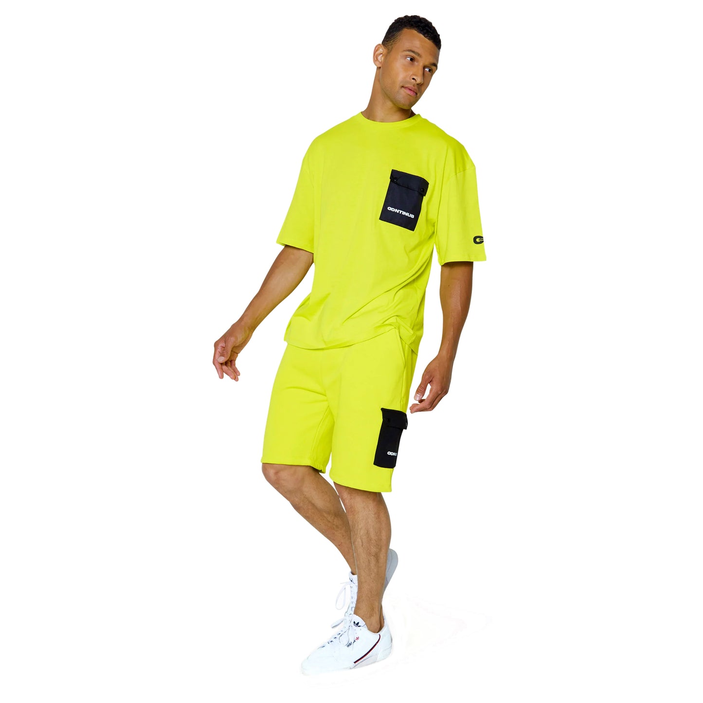 Yellow - Front - Hype Unisex Adult Continu8 Cargo Pocket Boxy Shorts