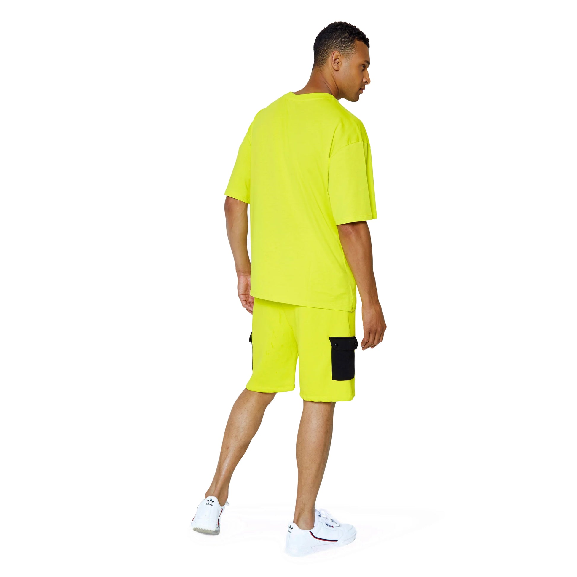 Yellow - Back - Hype Unisex Adult Continu8 Cargo Pocket Boxy Shorts