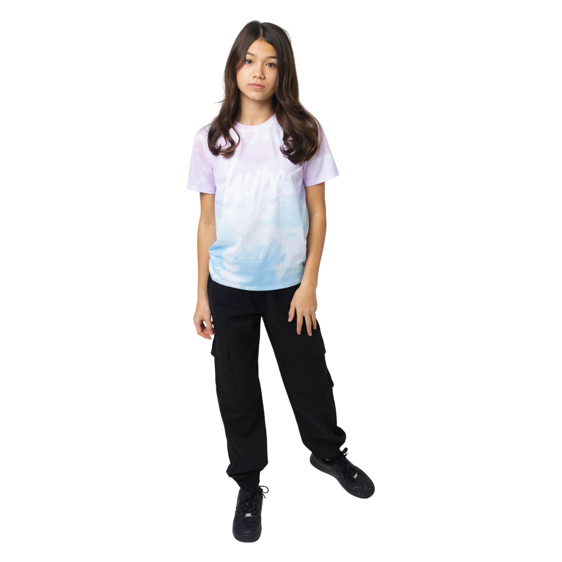 Multicoloured - Side - Hype Girls Pastel Clouds T-Shirt