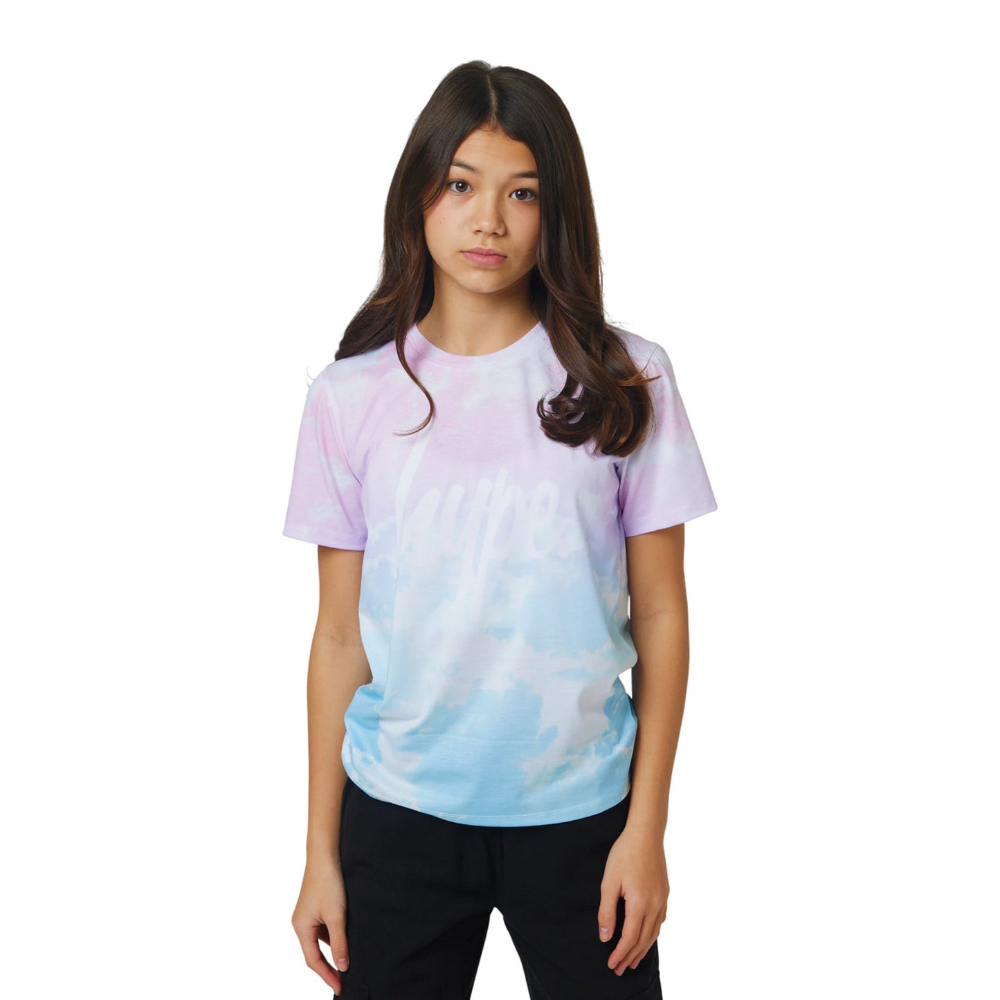 Multicoloured - Front - Hype Girls Pastel Clouds T-Shirt