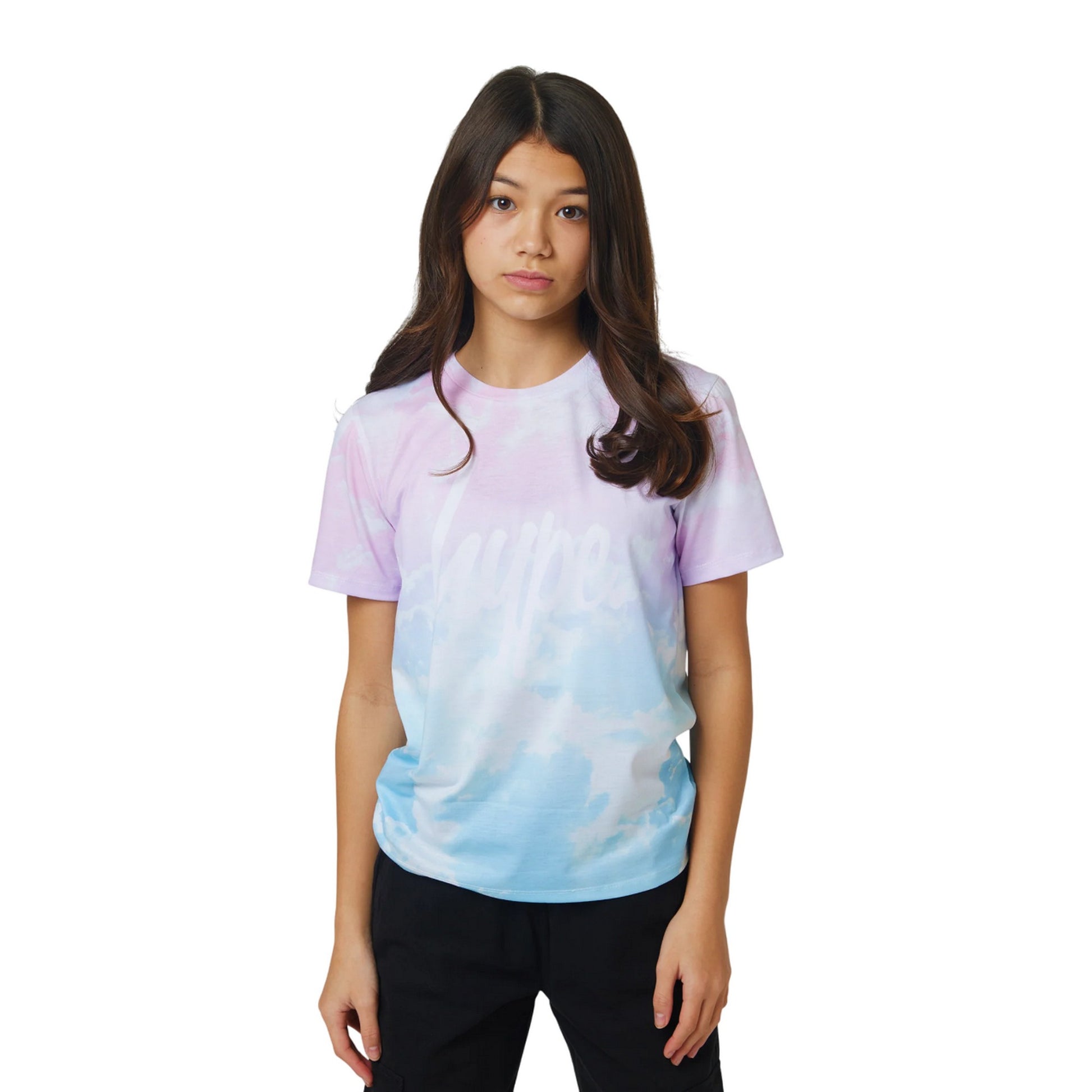 Multicoloured - Front - Hype Girls Pastel Clouds T-Shirt