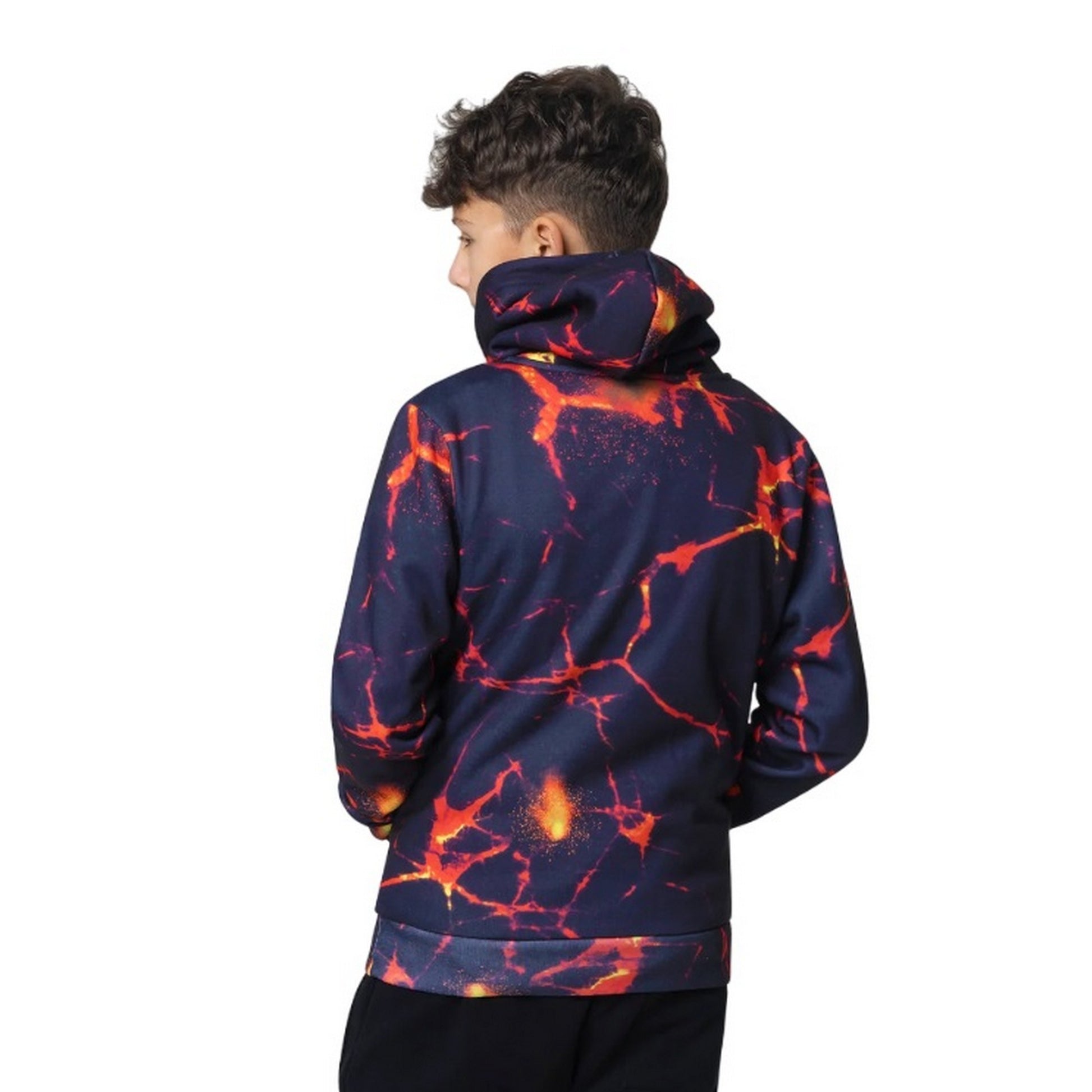 Navy Blue-Red-White - Back - Hype Boys Lava Hoodie