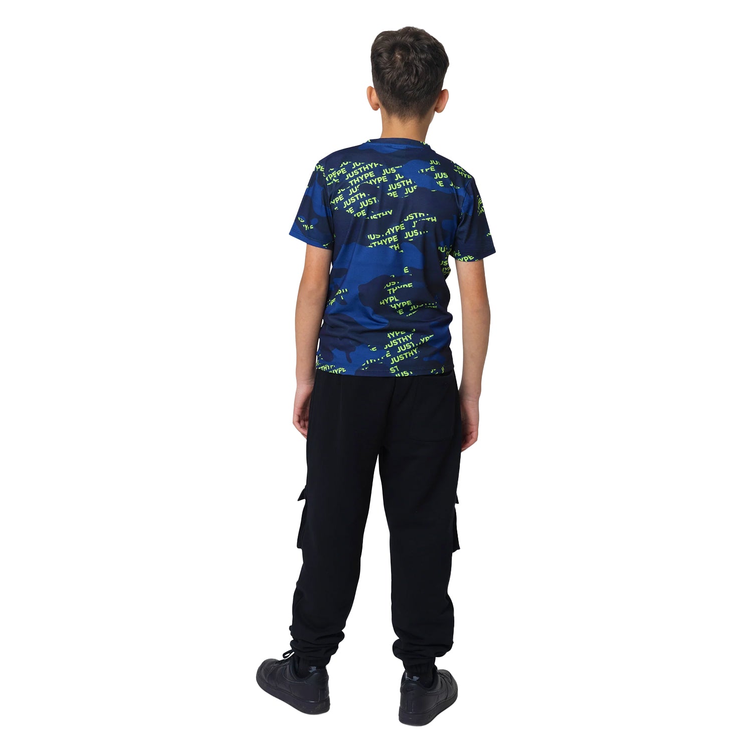 Blue-Green - Back - Hype Boys Camo Block Logo T-Shirt