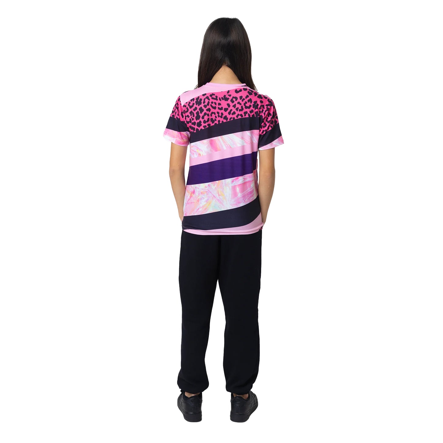 Dark Pink - Back - Hype Girls Stripe T-Shirt