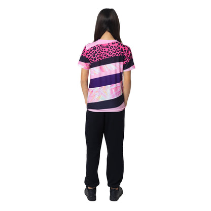 Dark Pink - Back - Hype Girls Stripe T-Shirt