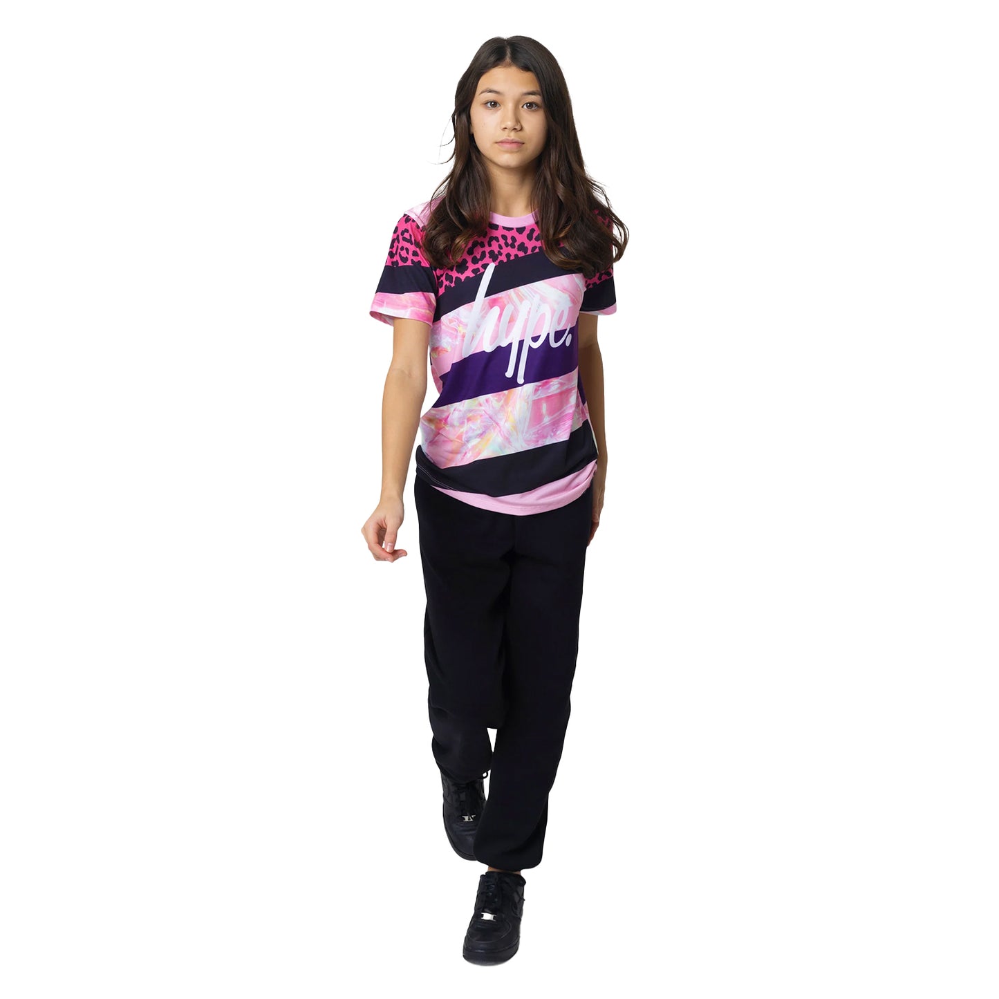 Dark Pink - Lifestyle - Hype Girls Stripe T-Shirt