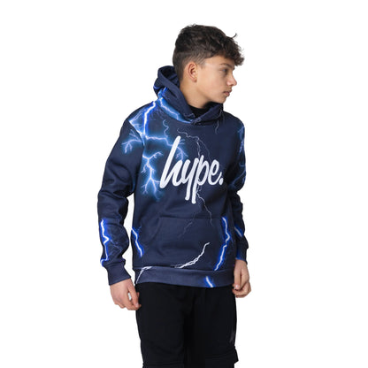 Navy - Front - Hype Boys Lightning Hoodie