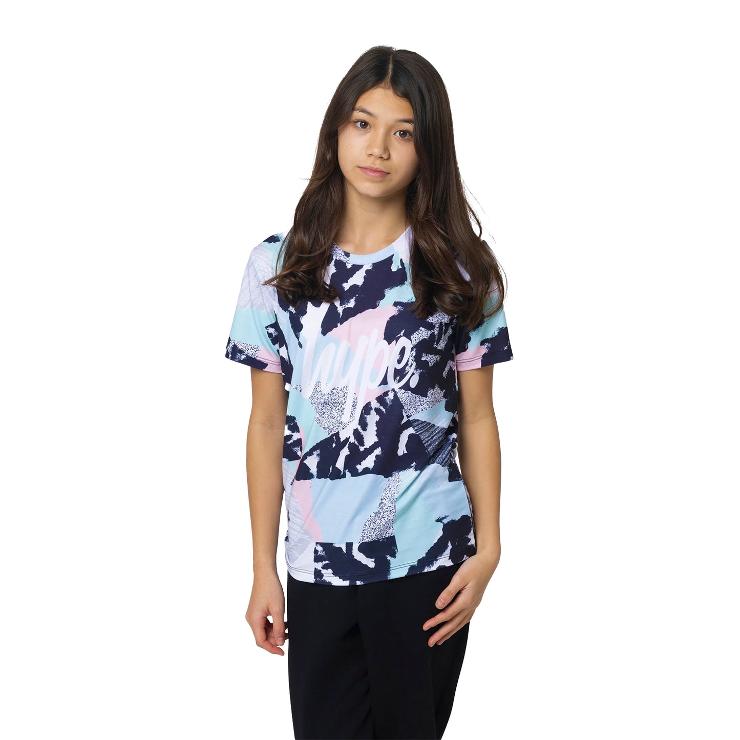 Multicoloured - Front - Hype Girls Pastel Abstract T-Shirt