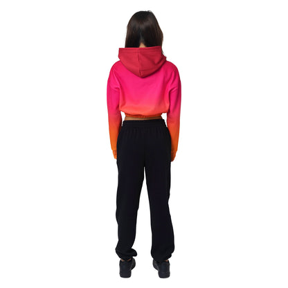Orange - Back - Hype Girls Fade Cropped Hoodie
