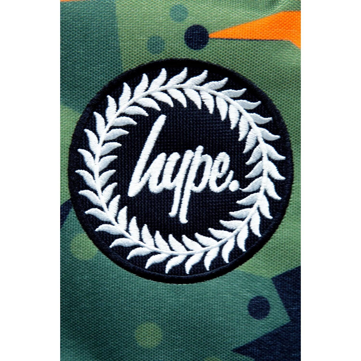 Green-Orange - Close up - Hype Iconic Geo Camo Backpack