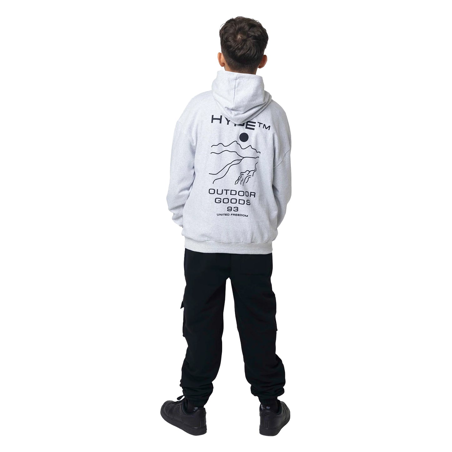 Grey Marl - Pack Shot - Hype Boys Oversized Outdoor Hoodie