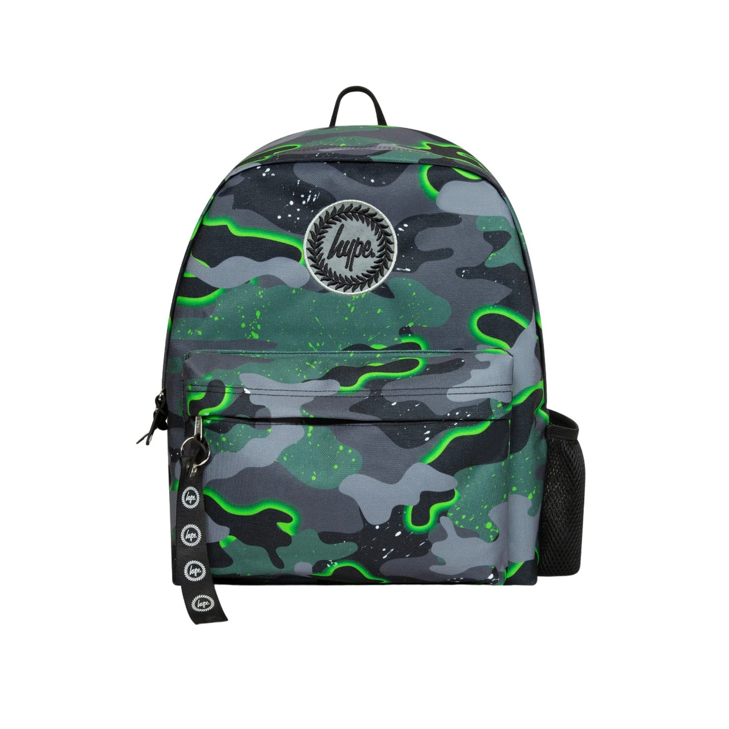 Green-Black-Grey - Front - Hype Glow Camo Backpack