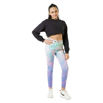 Multicoloured - Side - Hype Girls Pastel Tie Dye Leggings