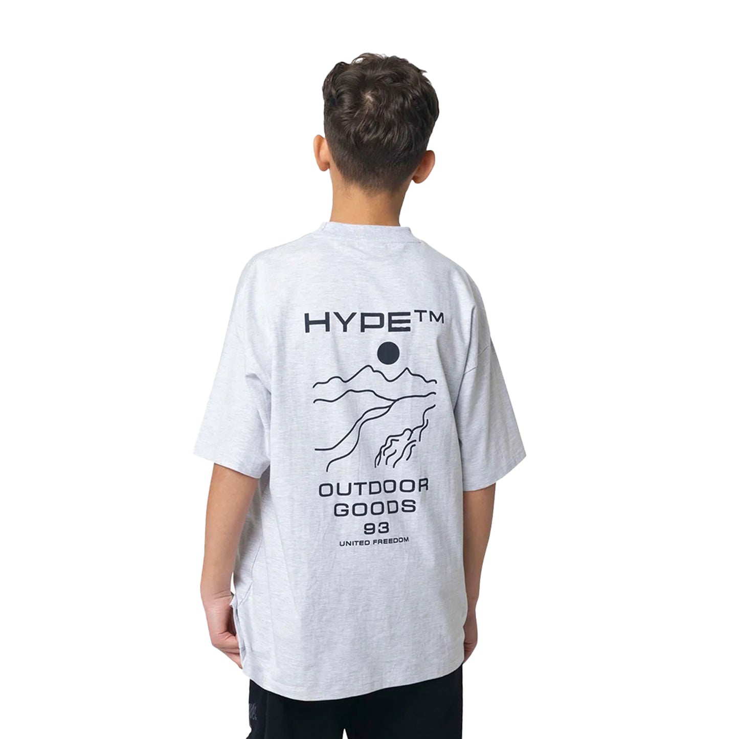 Grey Marl - Back - Hype Boys Oversized Outdoor T-Shirt