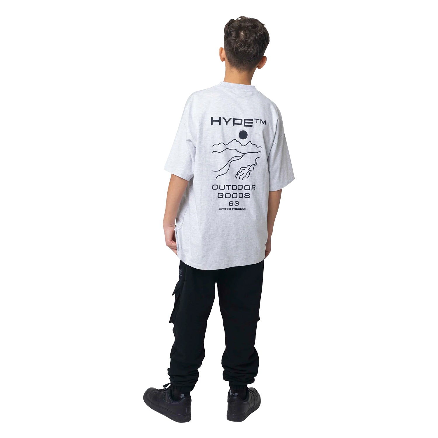 Grey Marl - Pack Shot - Hype Boys Oversized Outdoor T-Shirt