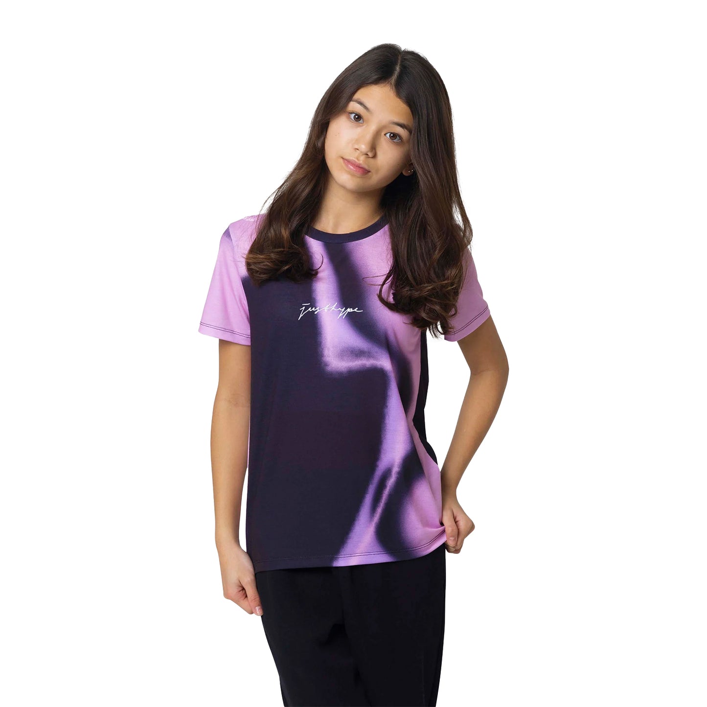 Black - Front - Hype Girls Spray Fade T-Shirt