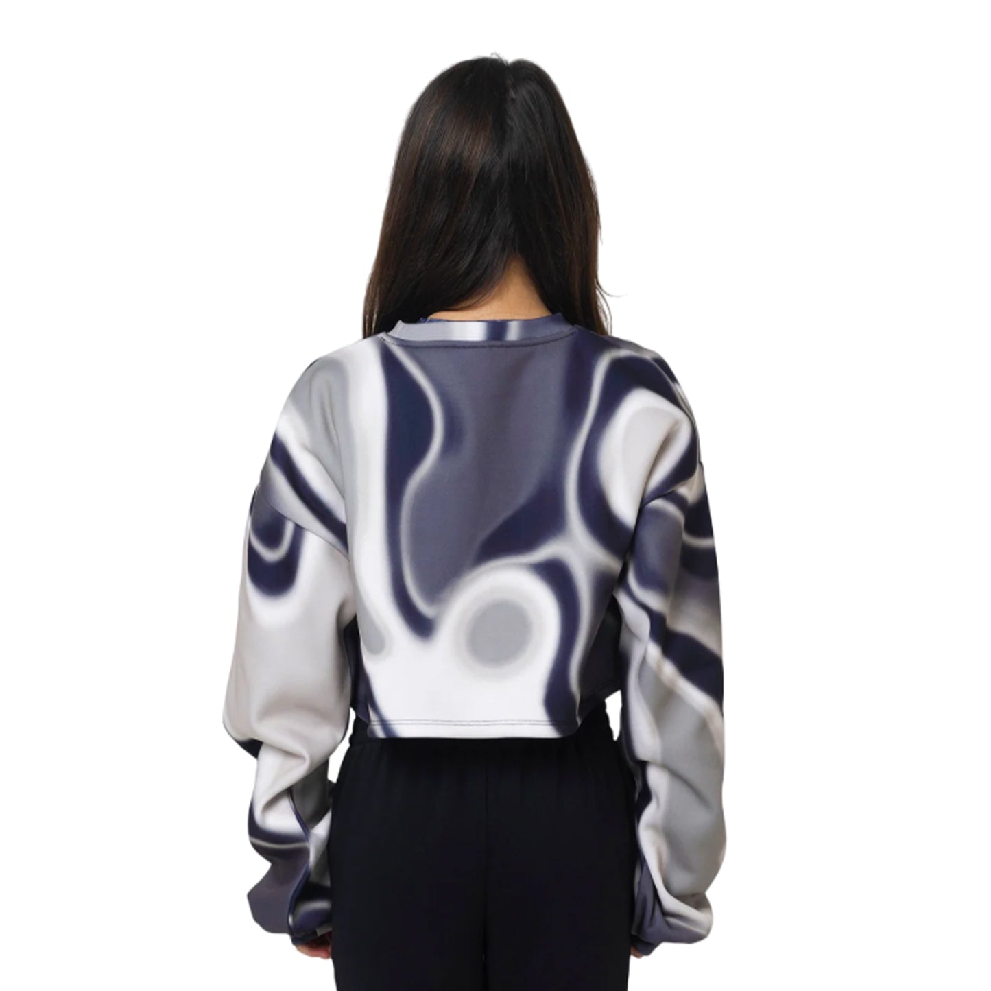 Beige-Blue - Back - Hype Girls Heat Wave Long-Sleeved Jumper