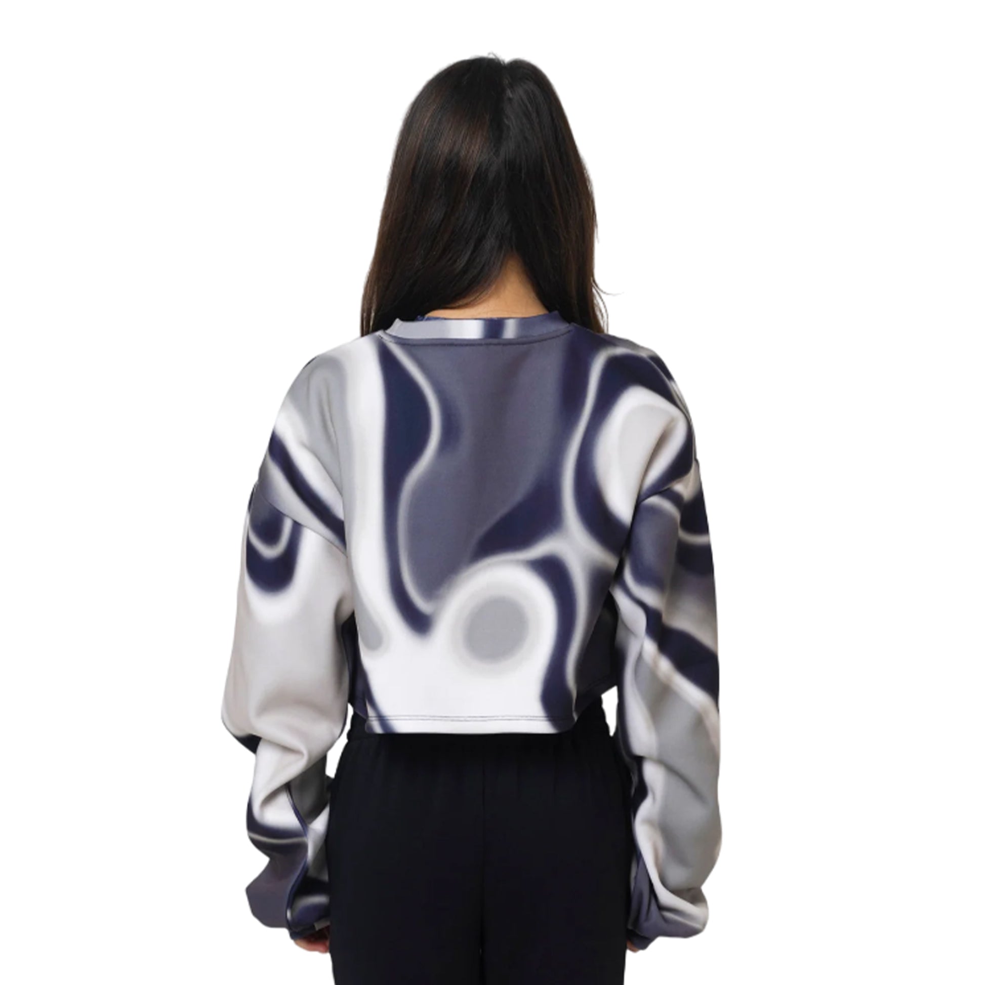Beige-Blue - Back - Hype Girls Heat Wave Long-Sleeved Jumper