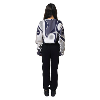 Beige-Blue - Lifestyle - Hype Girls Heat Wave Long-Sleeved Jumper