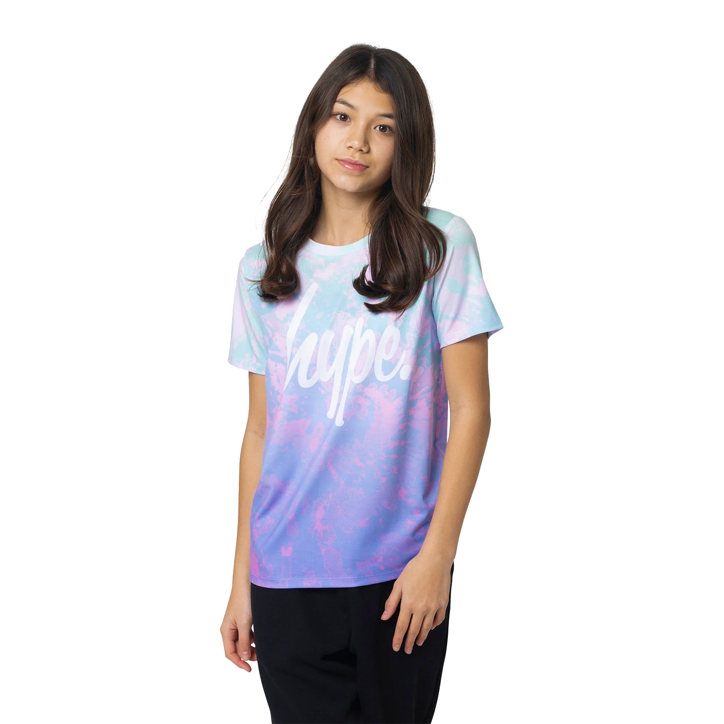 Multicoloured - Front - Hype Girls Pastel Tie Dye T-Shirt