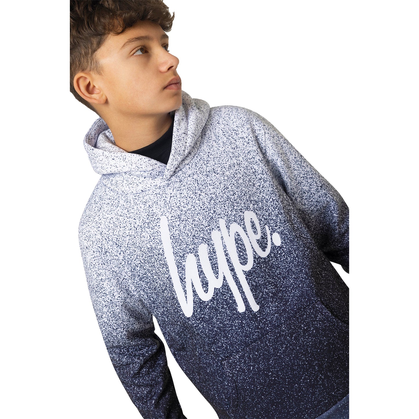 Black-White - Side - Hype Boys Speckle Fade Hoodie
