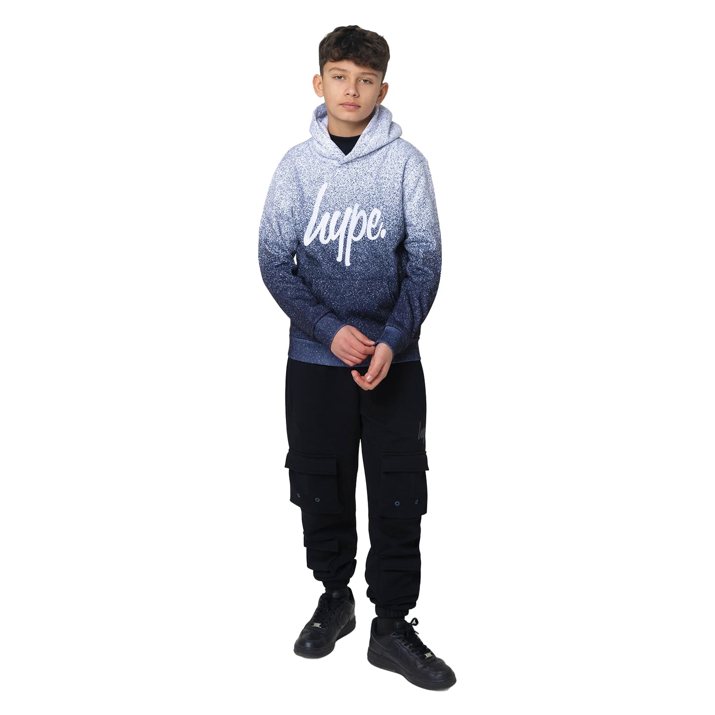 Black-White - Lifestyle - Hype Boys Speckle Fade Hoodie