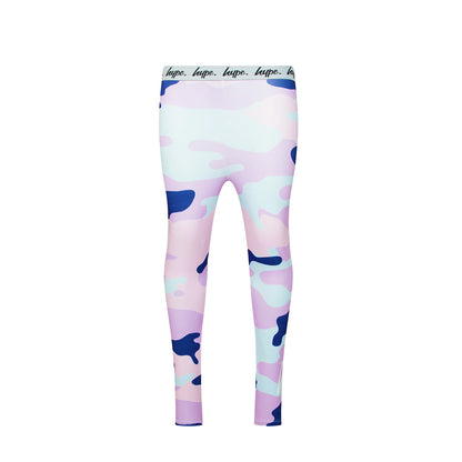 Multicoloured - Front - Hype Girls Evie Camo Leggings