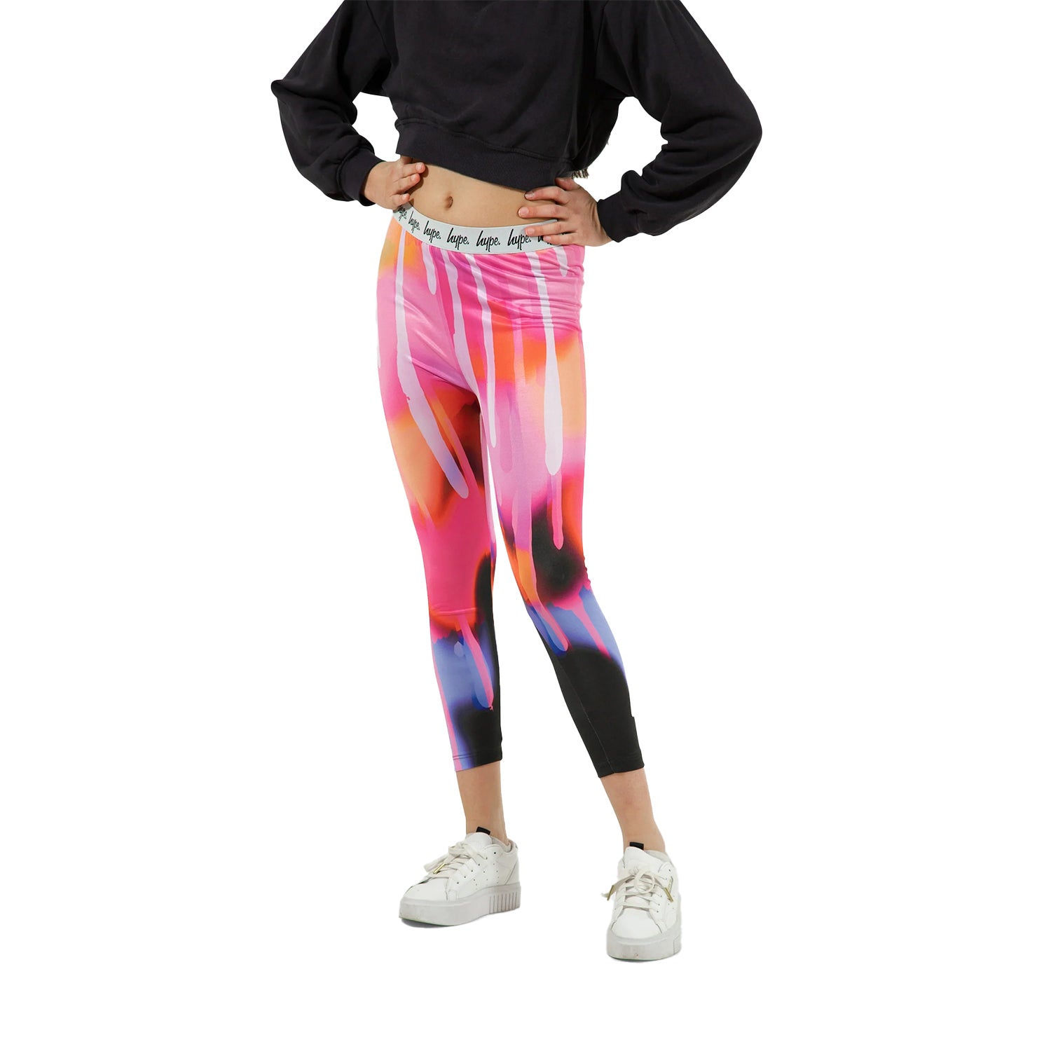 Multicoloured - Front - Hype Girls Camo Drip Leggings