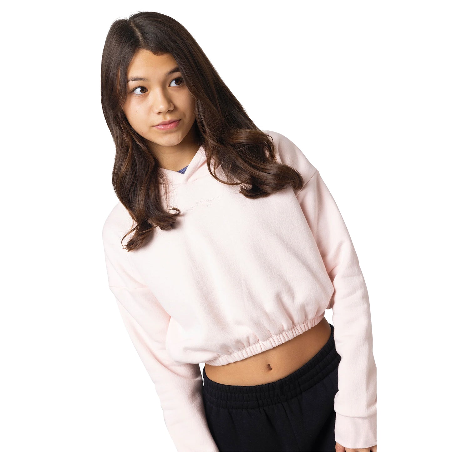 Pink - Side - Hype Girls Scribble Crop Hoodie