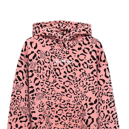 Pink - Back - Hype Womens-Ladies River Leopard Print Hoodie