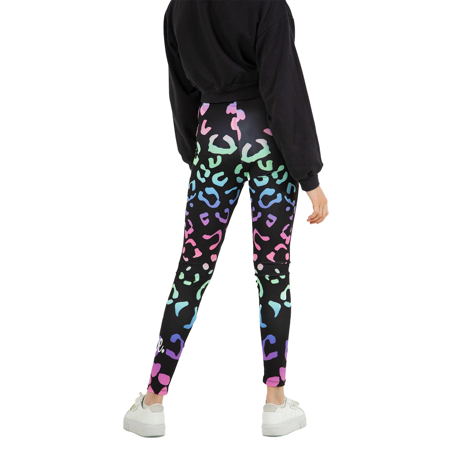 Multicoloured - Back - Hype Girls Gradient Leopard Leggings