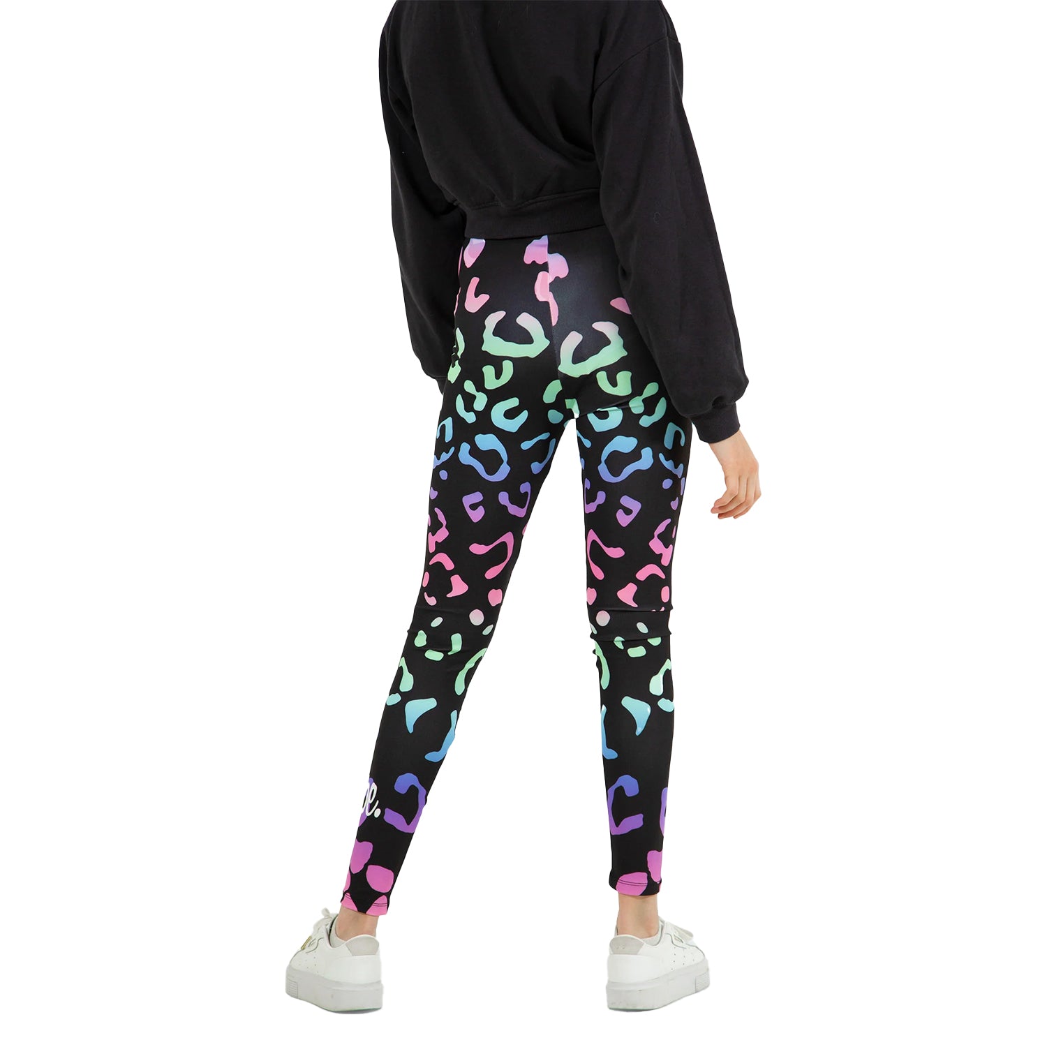 Multicoloured - Back - Hype Girls Gradient Leopard Leggings