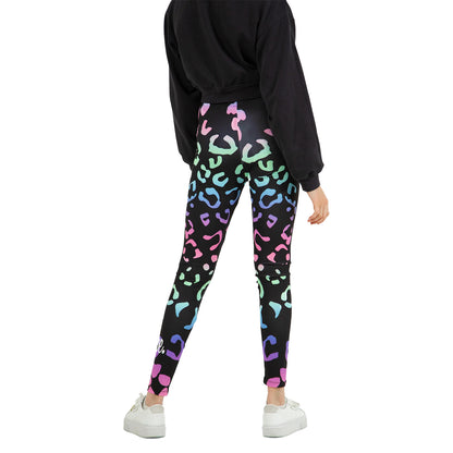 Multicoloured - Back - Hype Girls Gradient Leopard Leggings