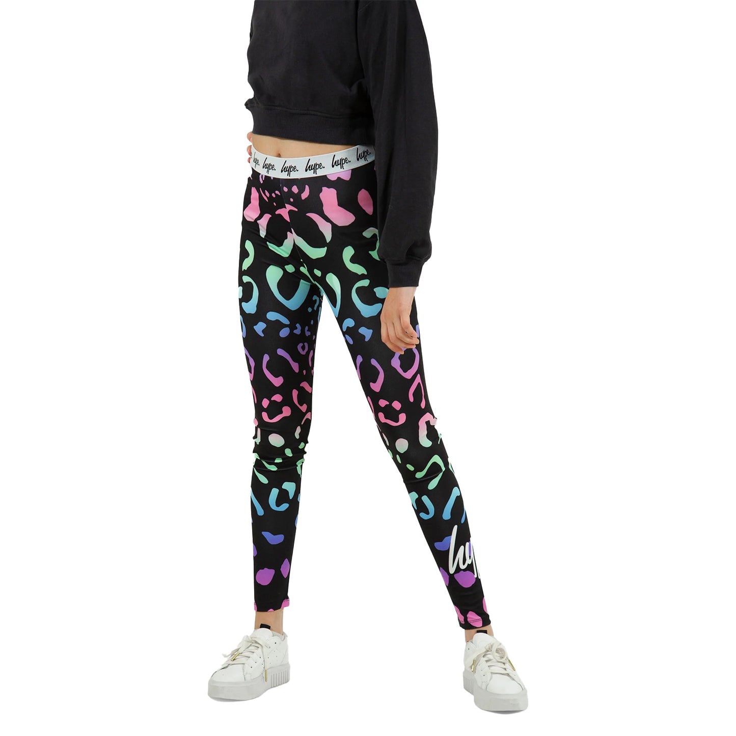 Multicoloured - Side - Hype Girls Gradient Leopard Leggings