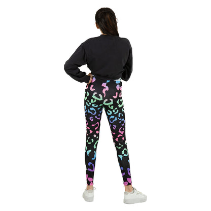 Multicoloured - Pack Shot - Hype Girls Gradient Leopard Leggings
