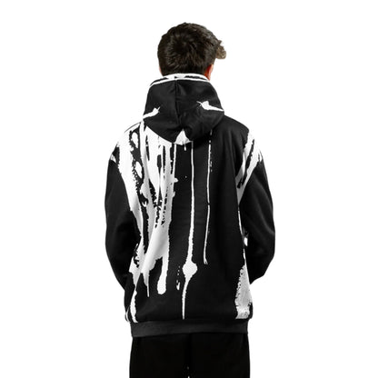 Black-White - Back - Hype Boys Layered Earth Script Hoodie