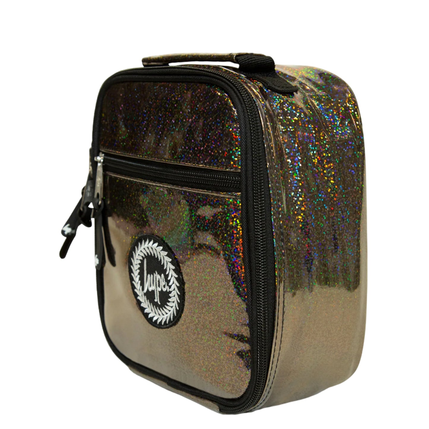 Black - Side - Hype Holo Glitter Lunch Bag