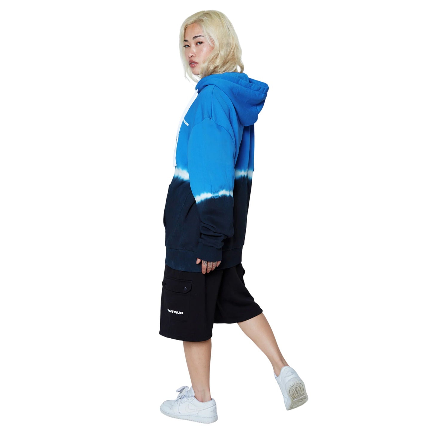Blue-Black - Lifestyle - Hype Unisex Adult Tie Dye Continu8 Boxy Hoodie