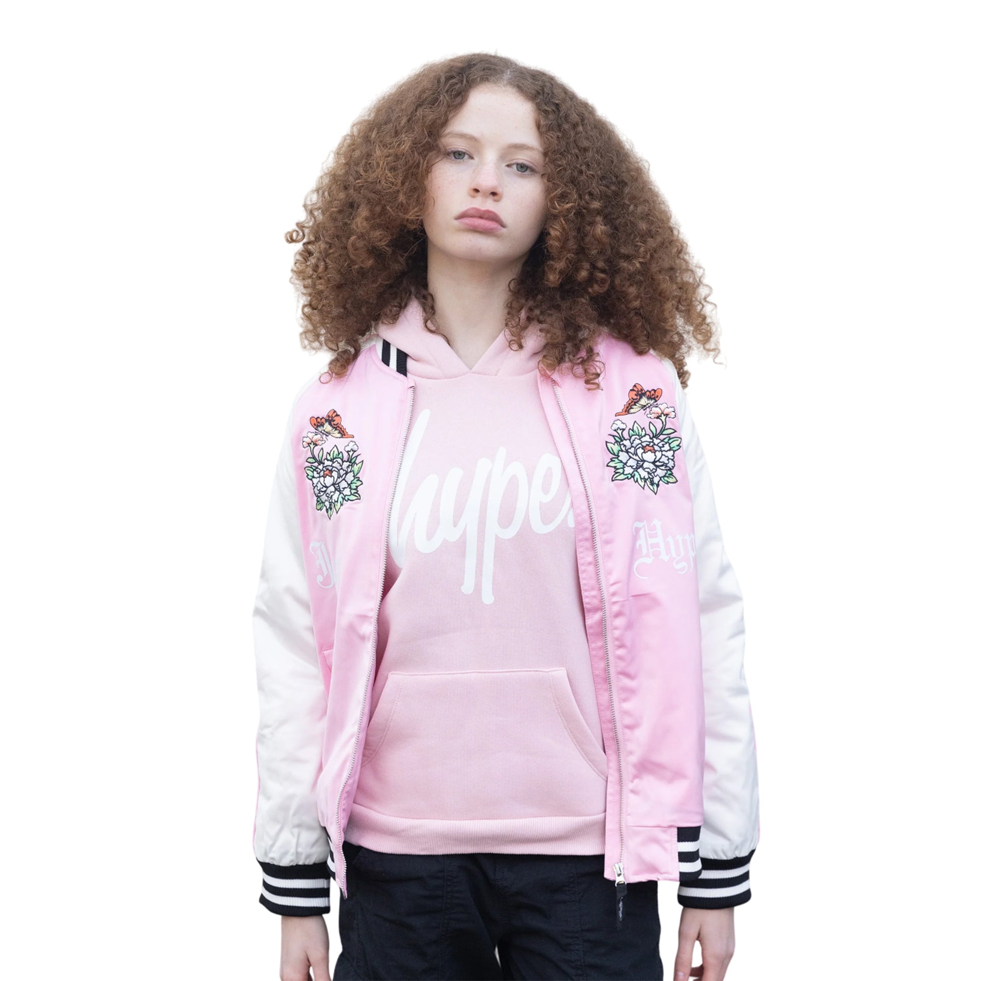 Pink - Front - Hype Girls Floral Ed Hardy Jacket