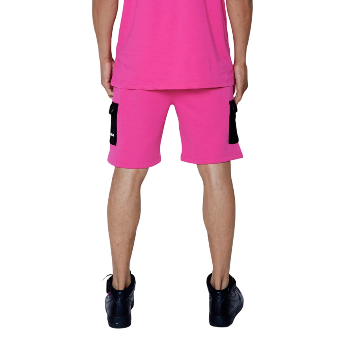 Pink - Back - Hype Unisex Adult Continu8 Cargo Pocket Shorts