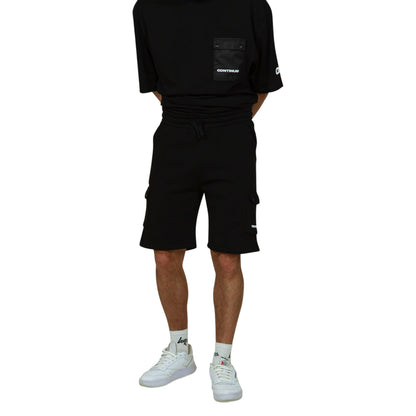 Black - Front - Hype Unisex Adult Continu8 Cargo Pocket Shorts