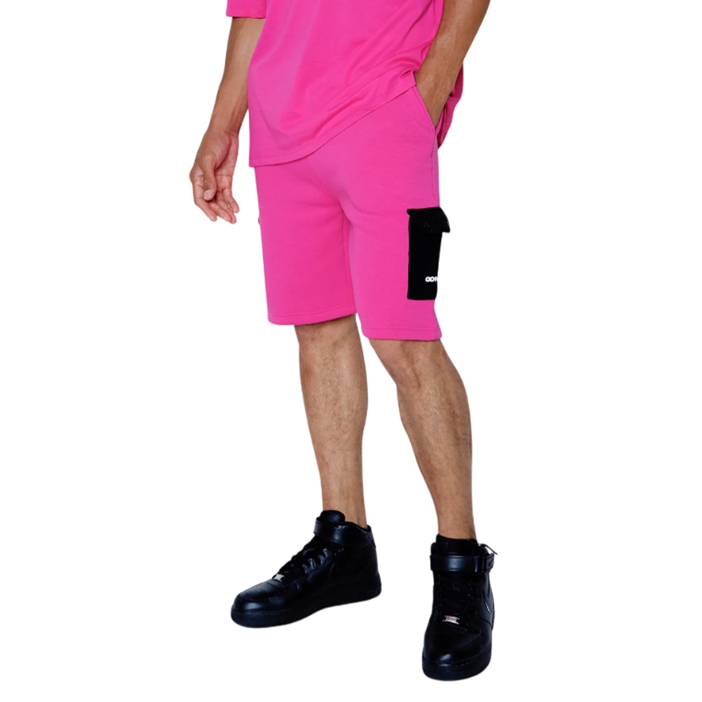 Pink - Front - Hype Unisex Adult Continu8 Cargo Pocket Shorts